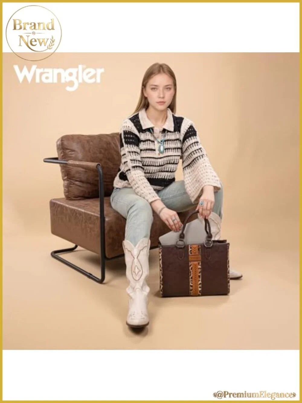 Vegan Leather Tote Bag Western Top Handle Satchel with Woven Strap and CC Pocket